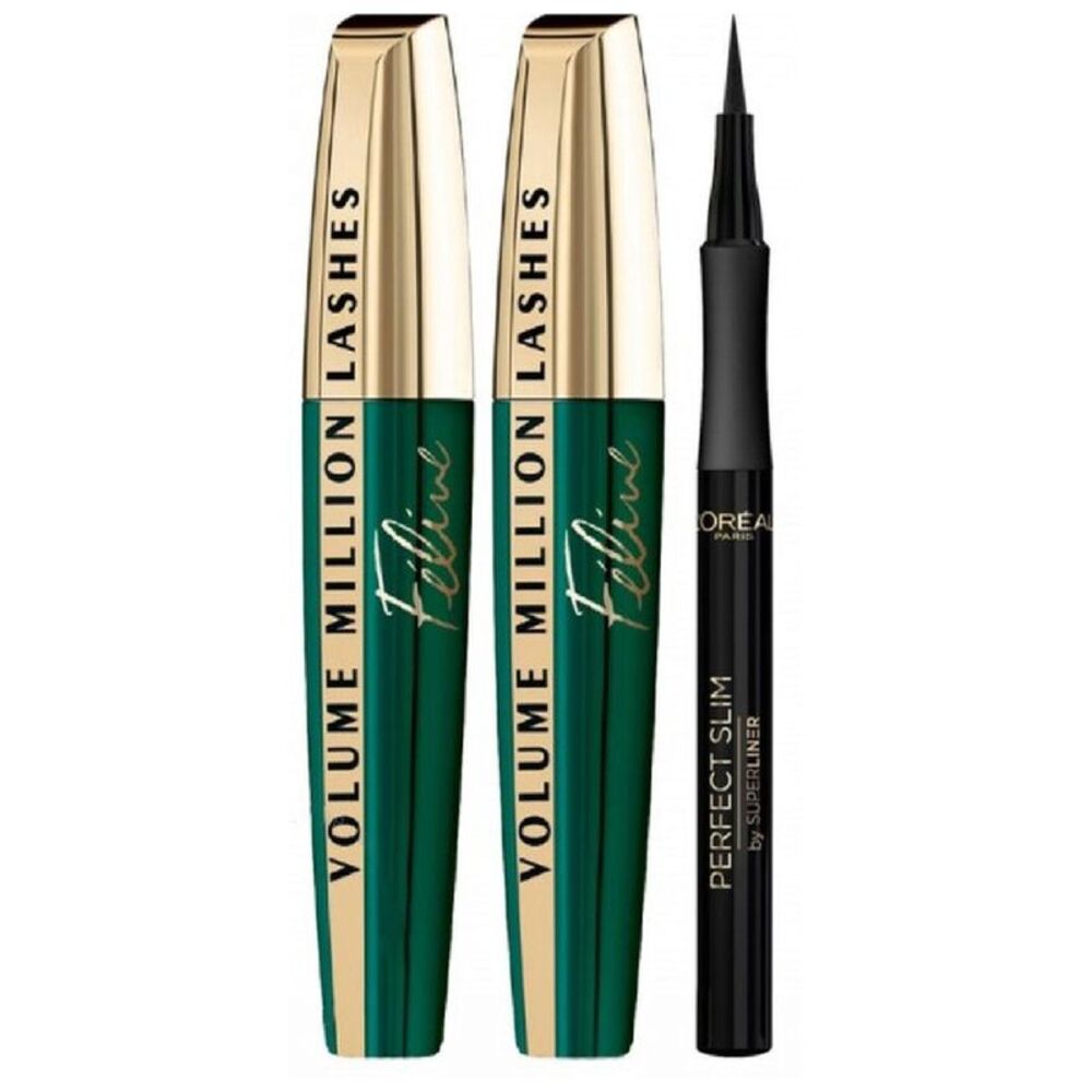 Loreal Feline Volume Million Lashes Set 0.31 oz(Duo Feline+Pefect Slim) - New